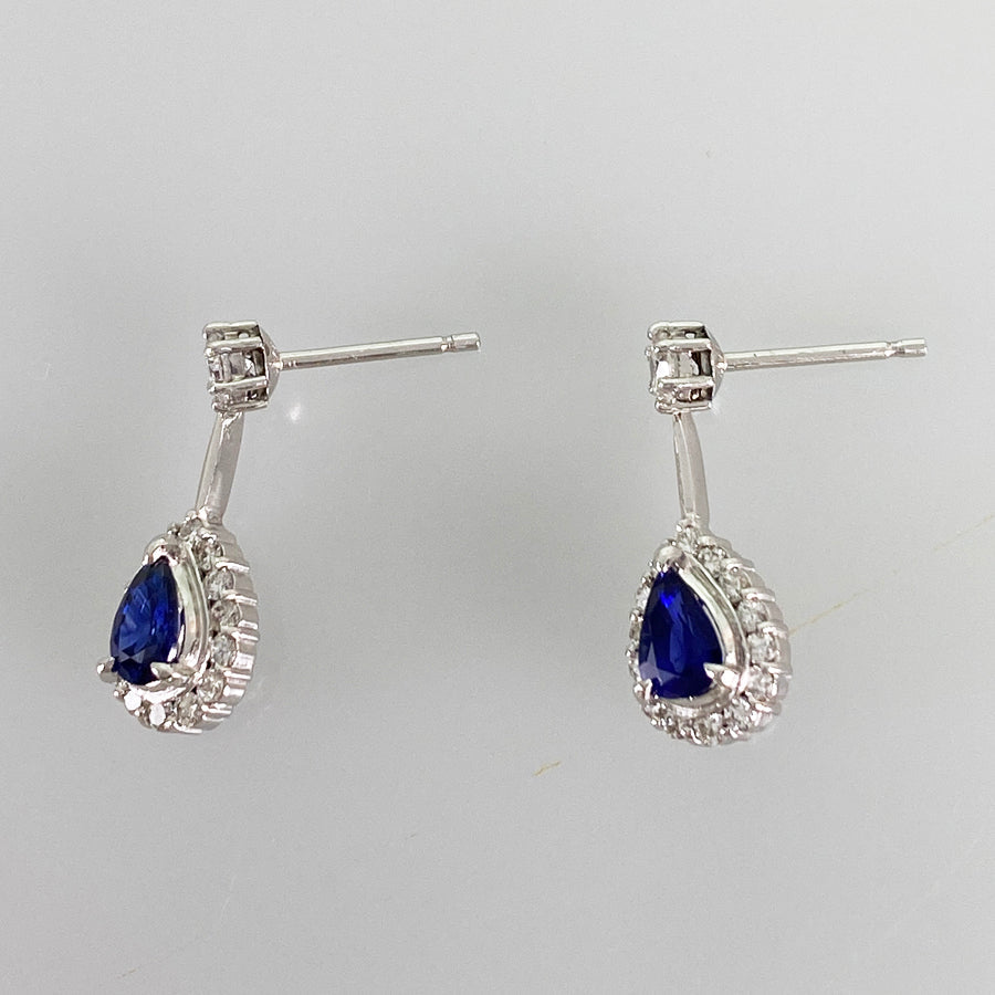 Earring Platinum Platinum Sapphire