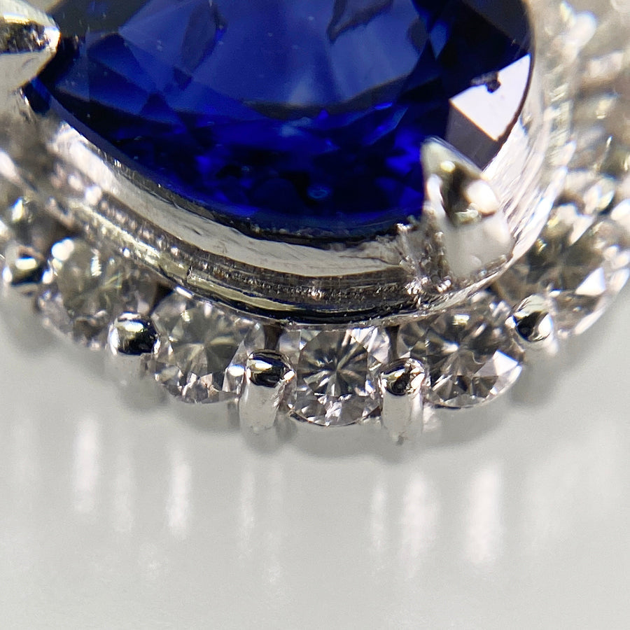 Earring Platinum Platinum Sapphire