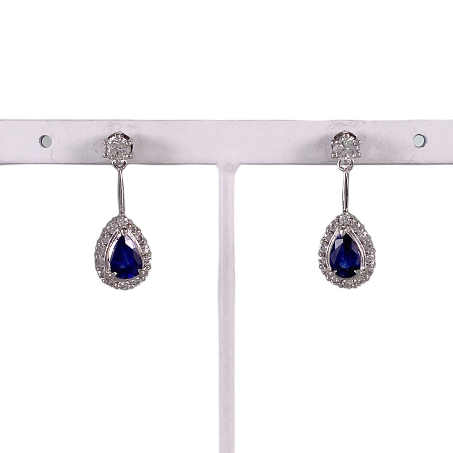 Earring Platinum Platinum Sapphire