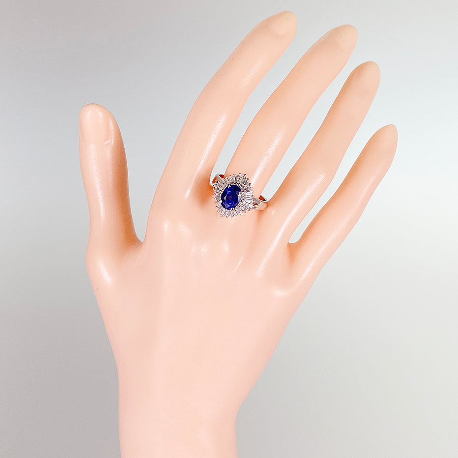Ring Platinum Blue Sapphire