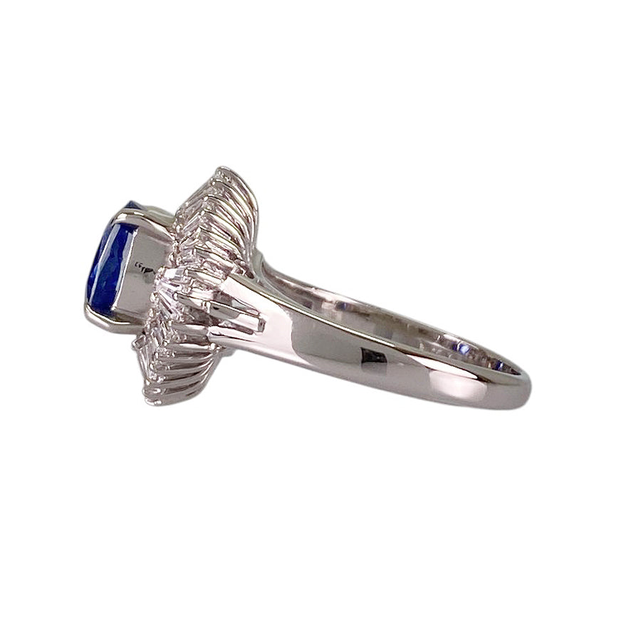 Ring Platinum Blue Sapphire