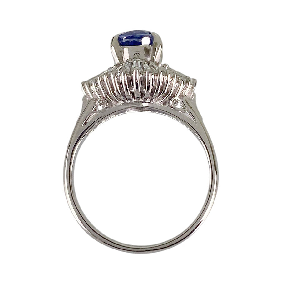 Ring Platinum Blue Sapphire