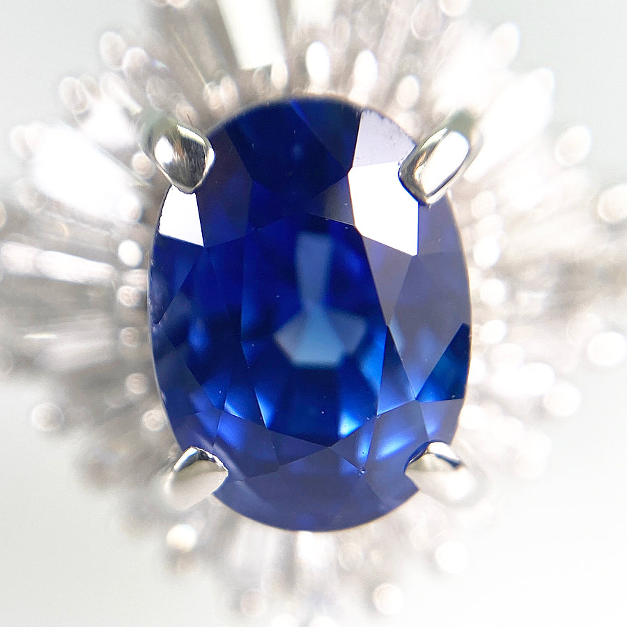 Ring Platinum Blue Sapphire