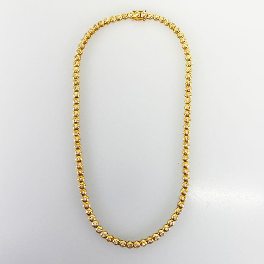 Tennis necklace Yellow gold Diamond