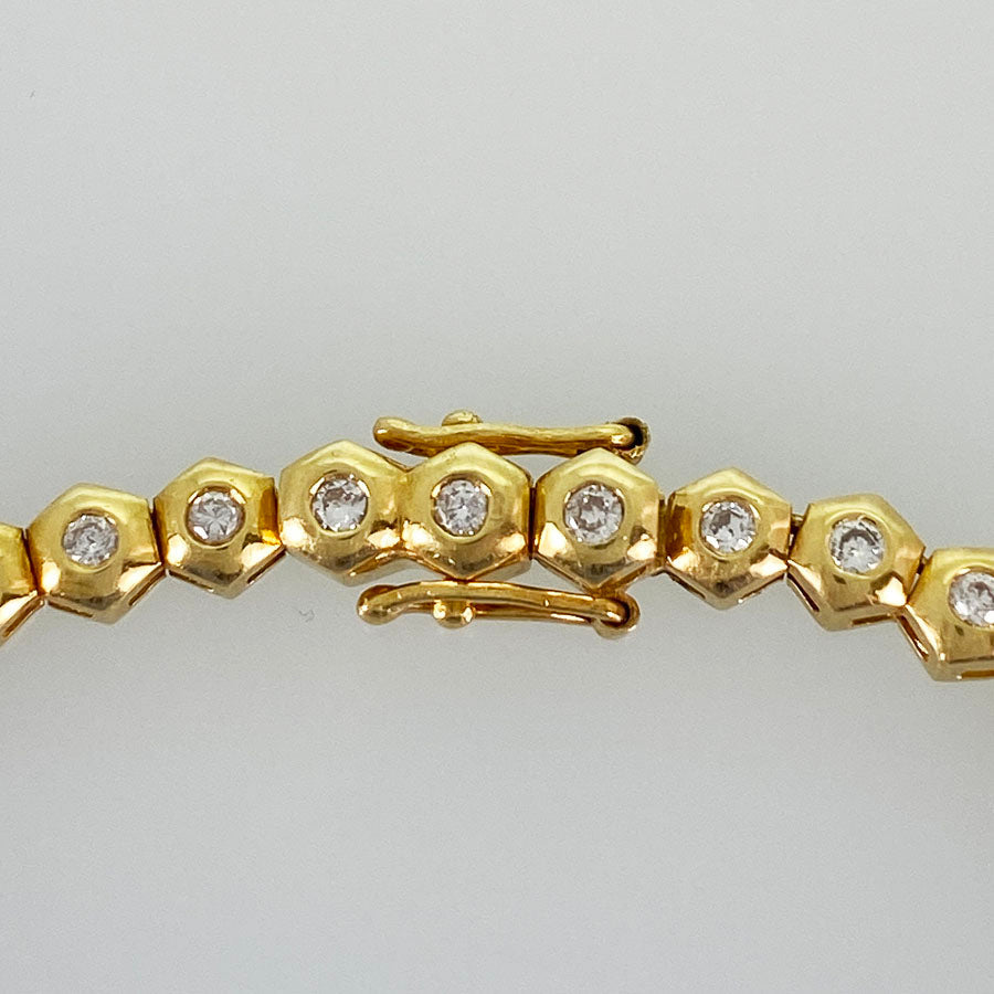 Tennis necklace Yellow gold Diamond