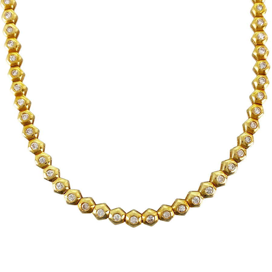 Tennis necklace Yellow gold Diamond