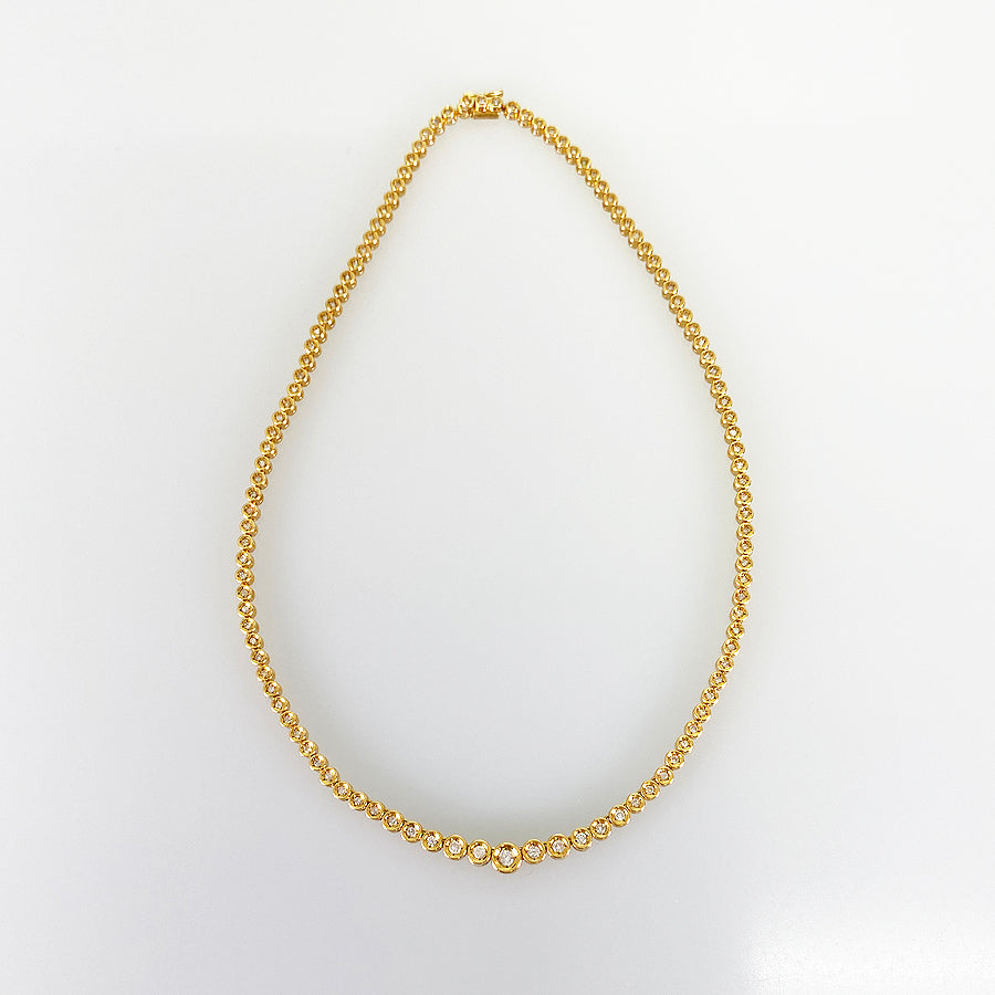 Tennis necklace Yellow gold Diamond