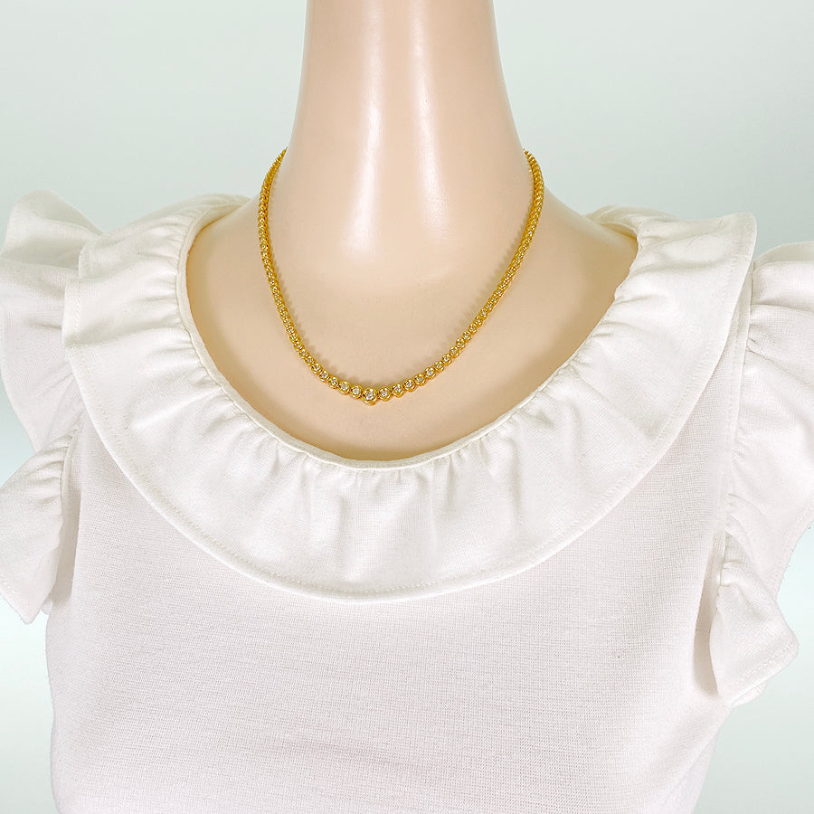 Tennis necklace Yellow gold Diamond
