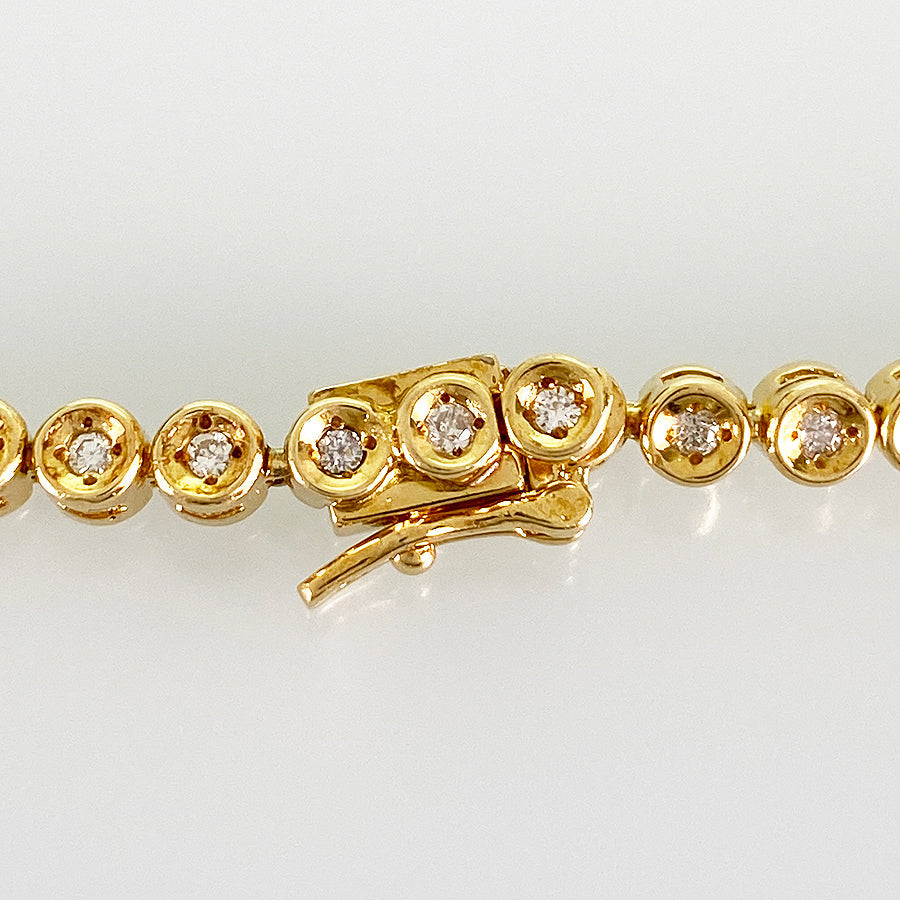 Tennis necklace Yellow gold Diamond