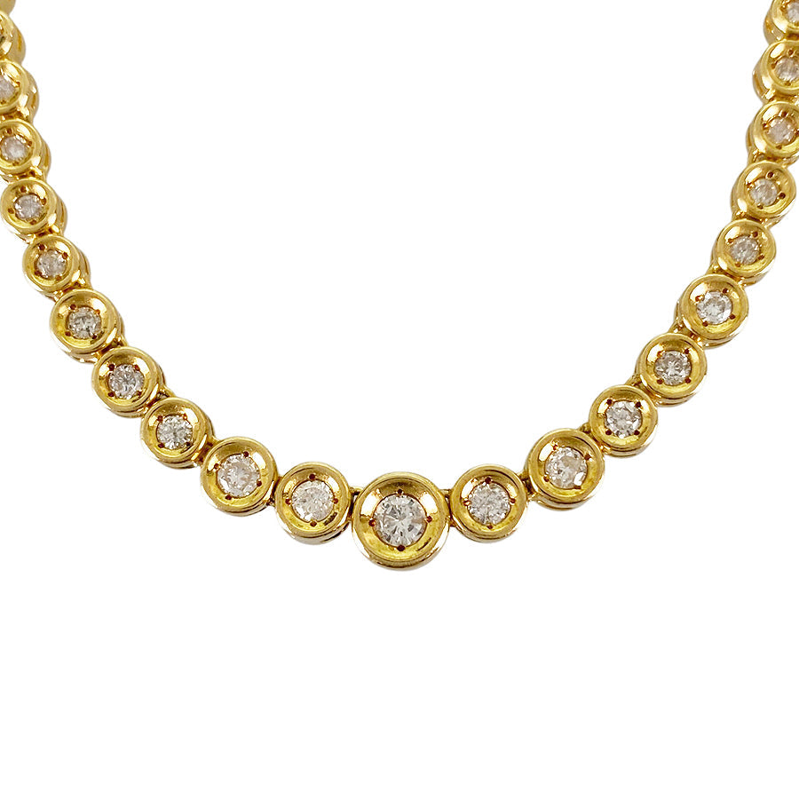Tennis necklace Yellow gold Diamond