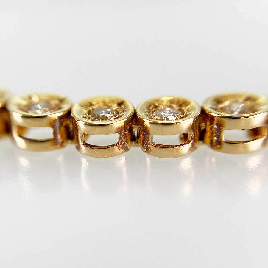 Tennis necklace Yellow gold Diamond