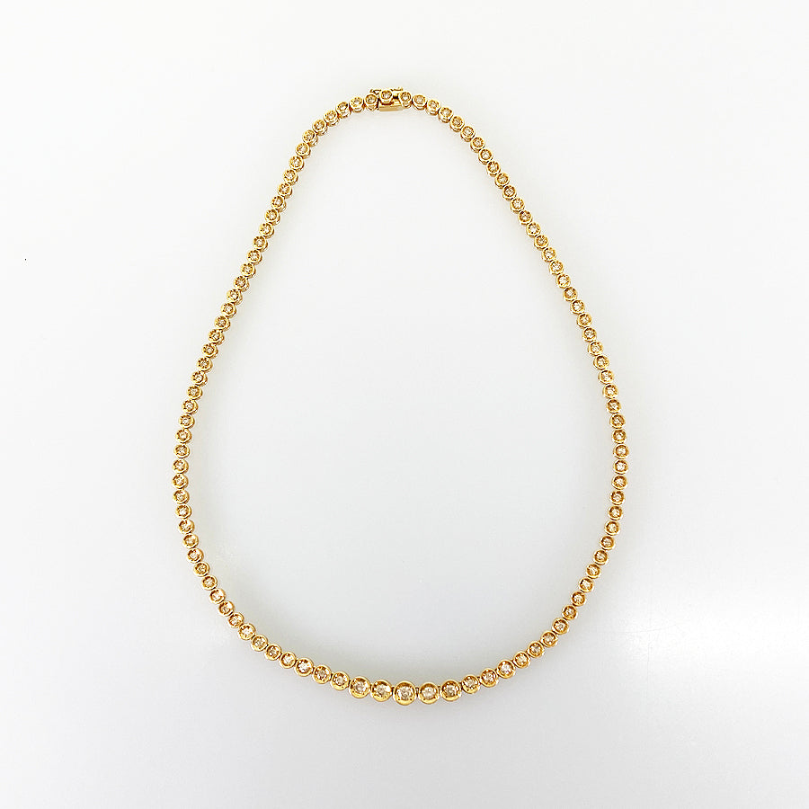 Tennis necklace Yellow gold Diamond