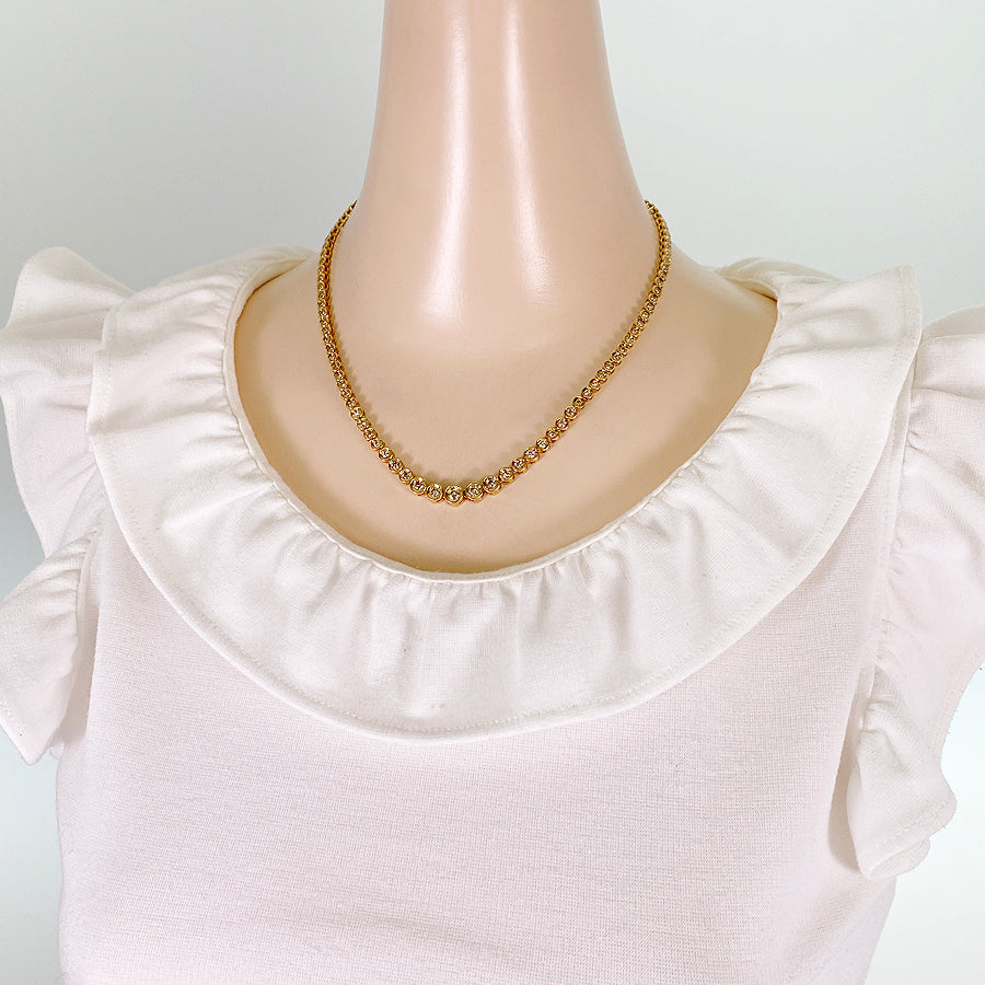 Tennis necklace Yellow gold Diamond