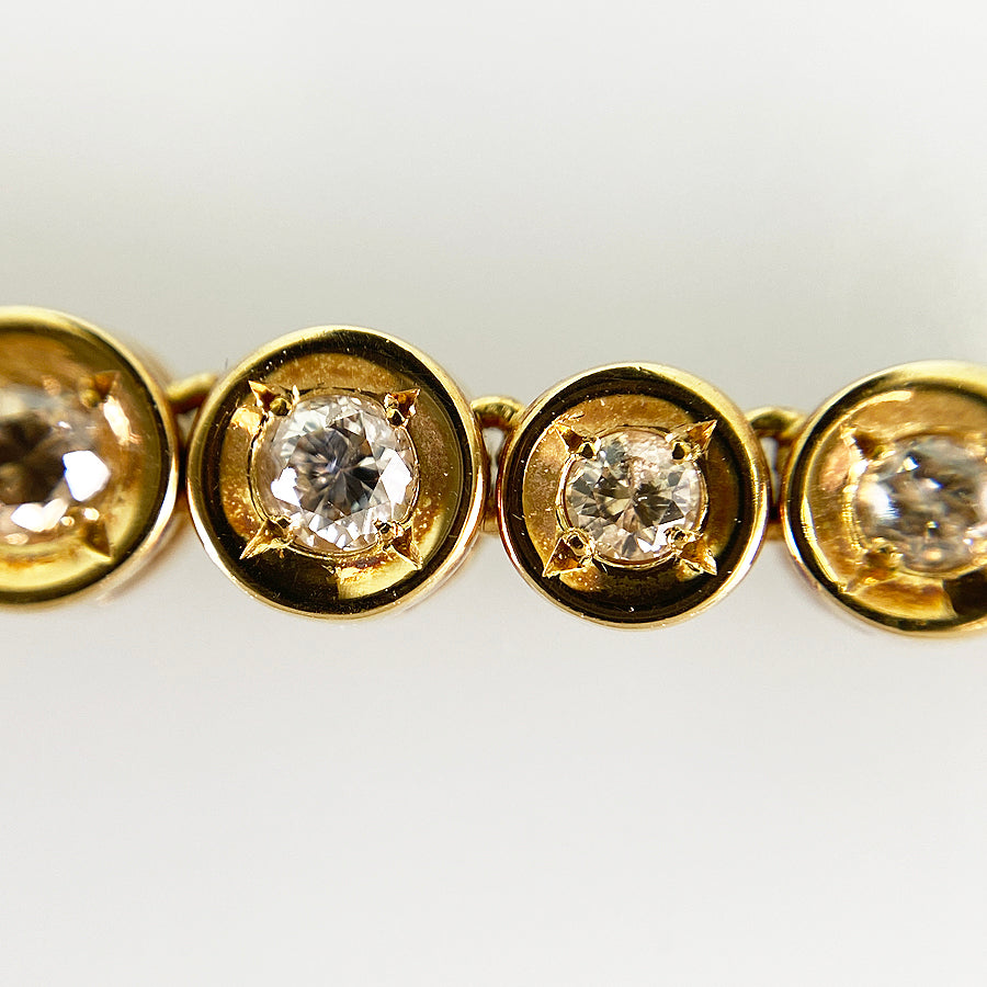 Tennis necklace Yellow gold Diamond