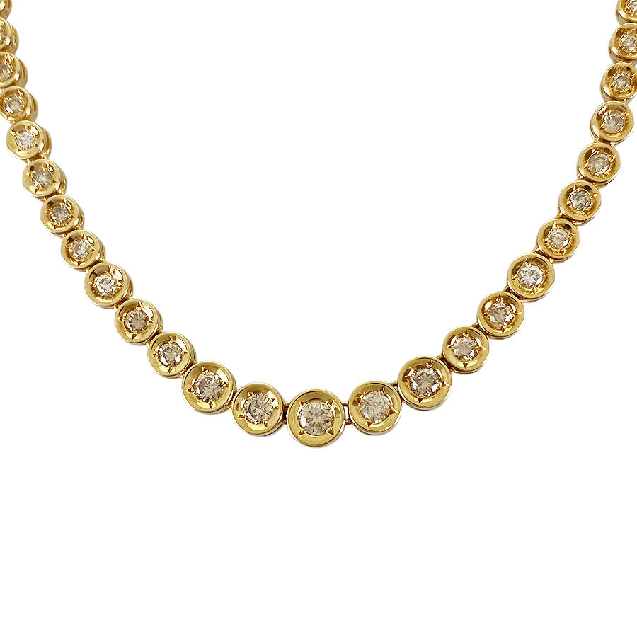 Tennis necklace Yellow gold Diamond
