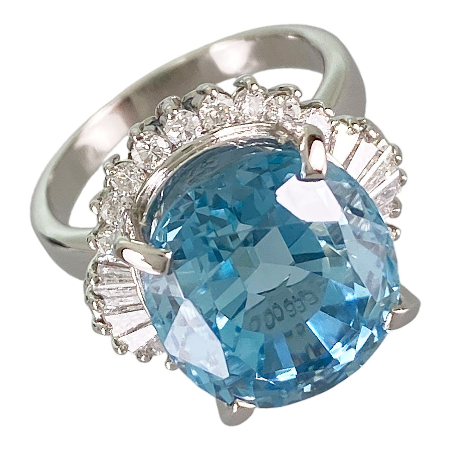 Ring Platinum Aquamarine