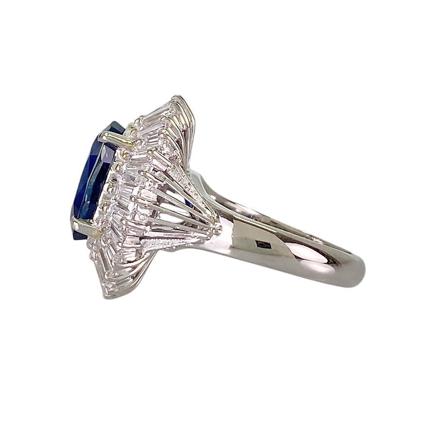 Ring Platinum Blue Sapphire