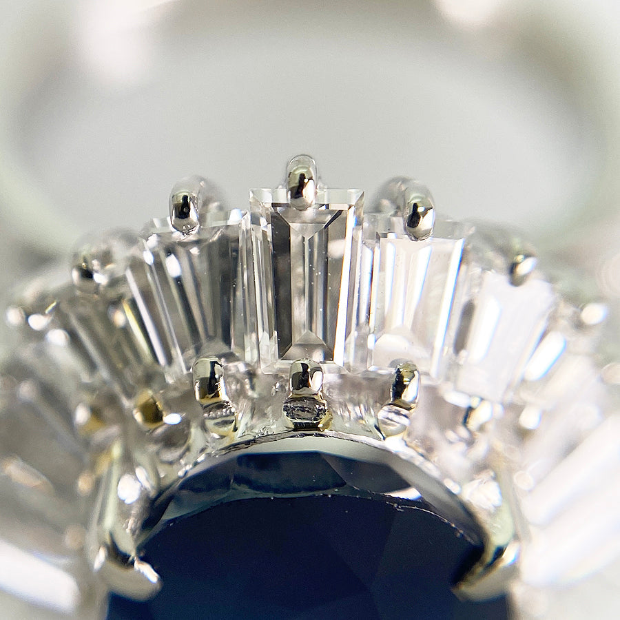 Ring Platinum Blue Sapphire