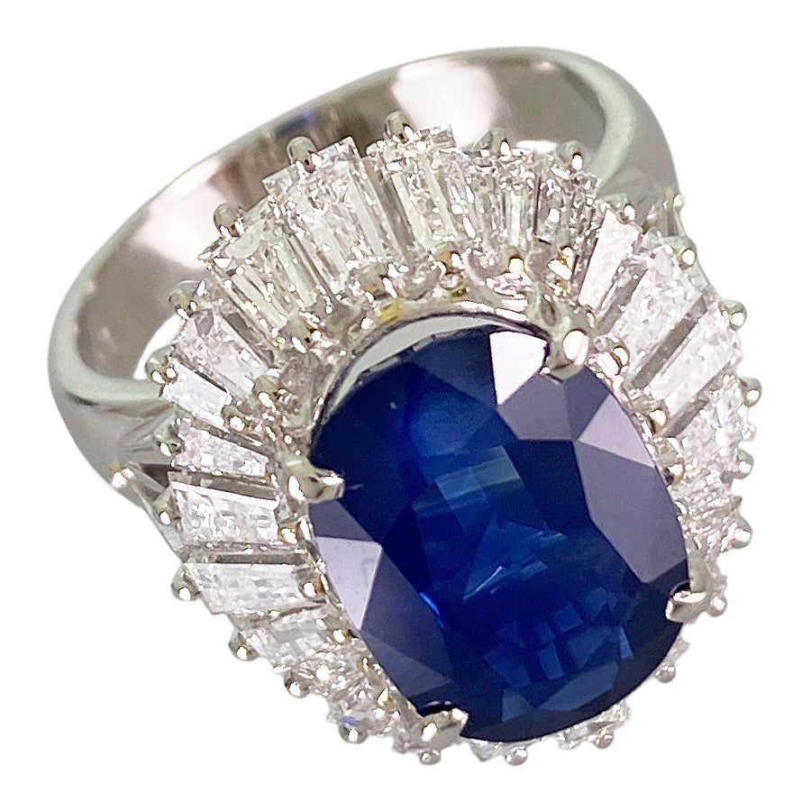 Ring Platinum Blue Sapphire