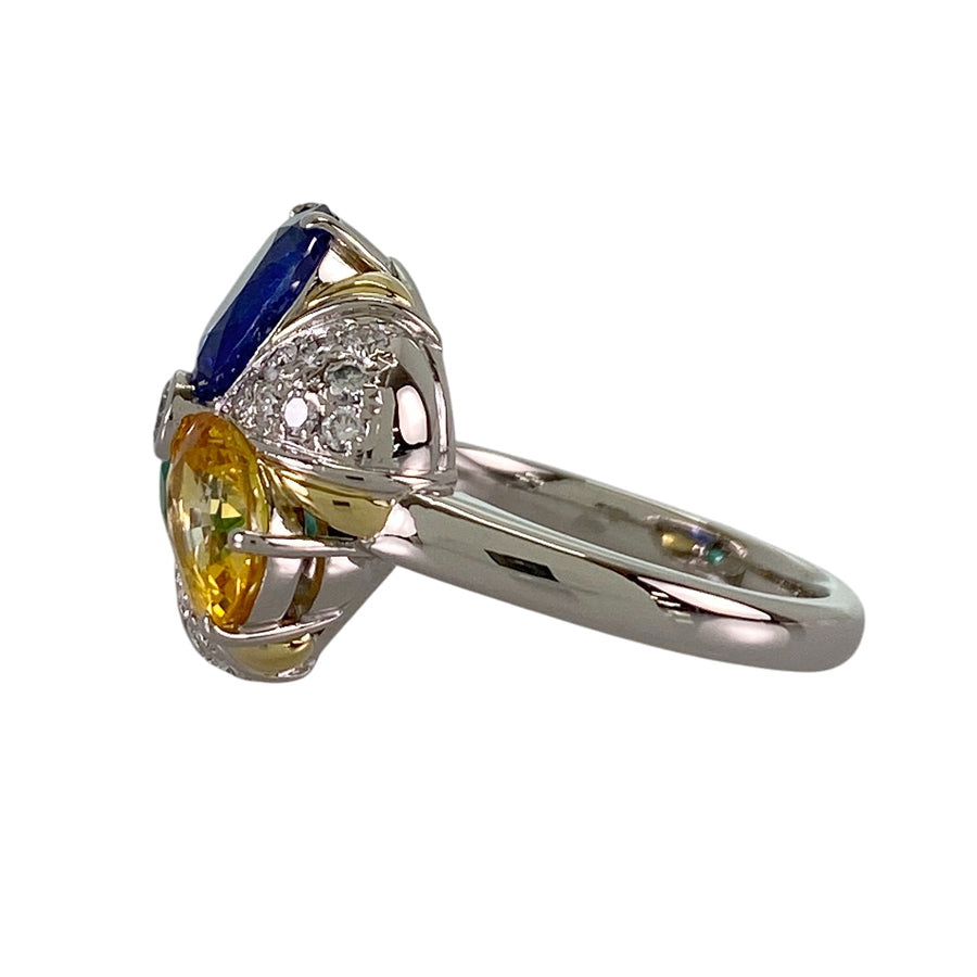 Ring Platinum Yellow gold Sapphire