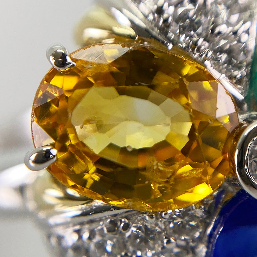 Ring Platinum Yellow gold Sapphire
