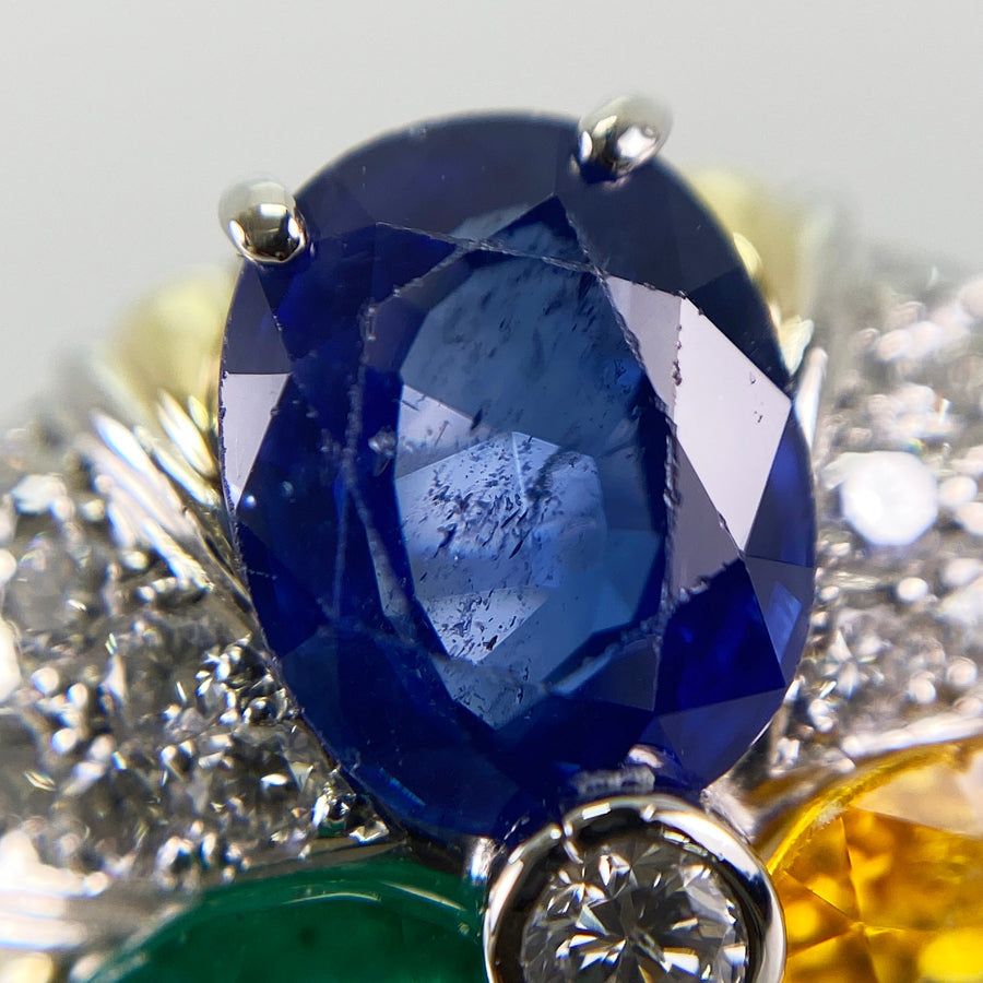 Ring Platinum Yellow gold Sapphire