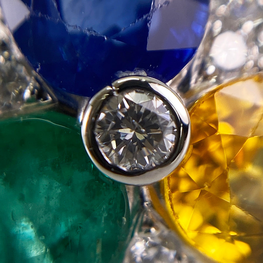 Ring Platinum Yellow gold Sapphire