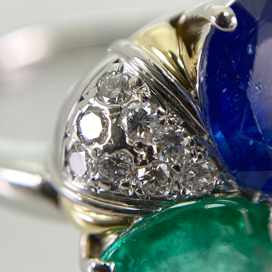 Ring Platinum Yellow gold Sapphire