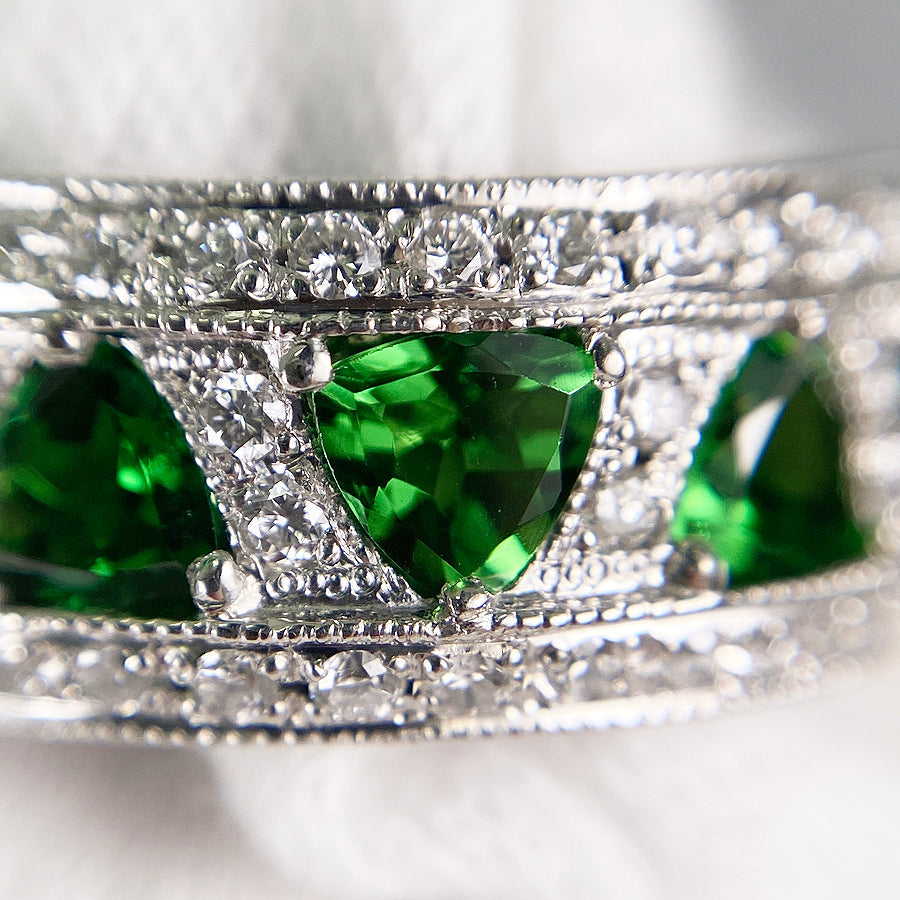 Ring Platinum Tsavorite Garnet