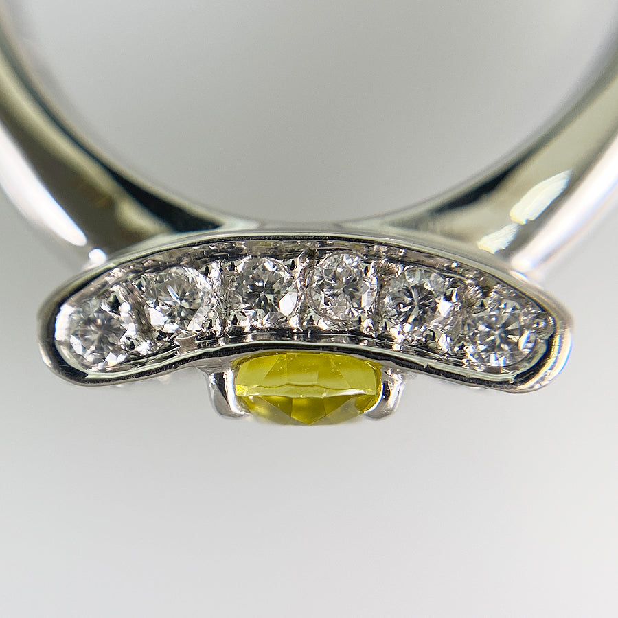 Ring Platinum Yellow Tourmaline