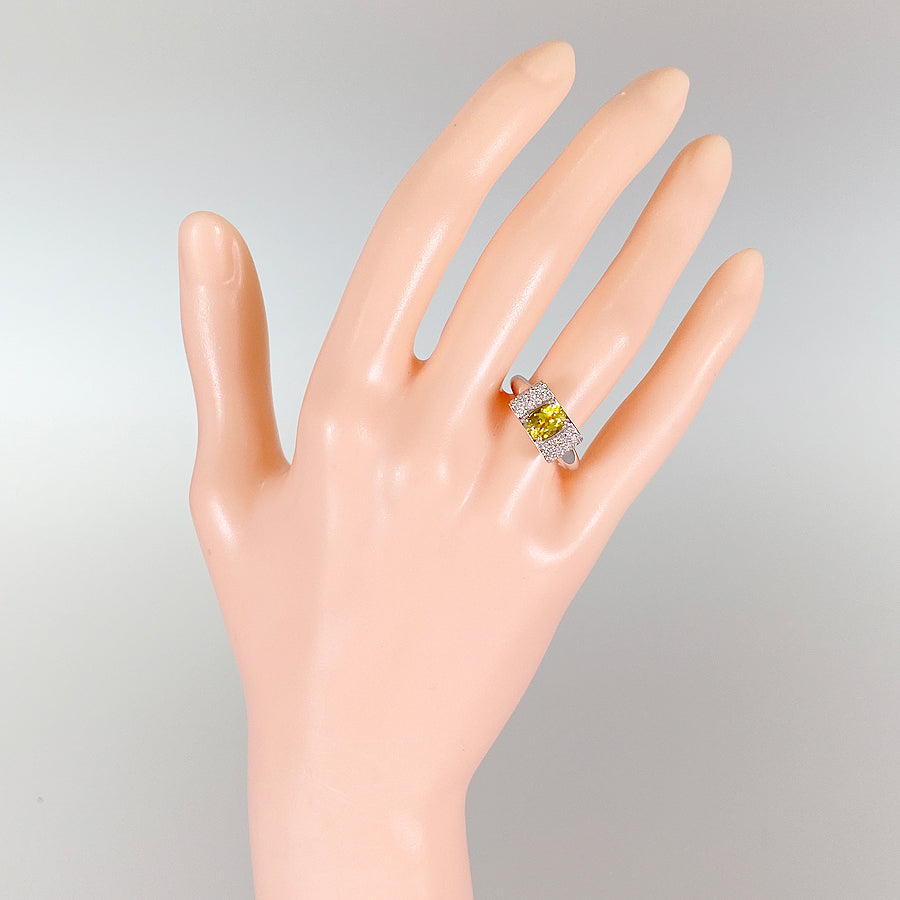 Ring Platinum Yellow Tourmaline