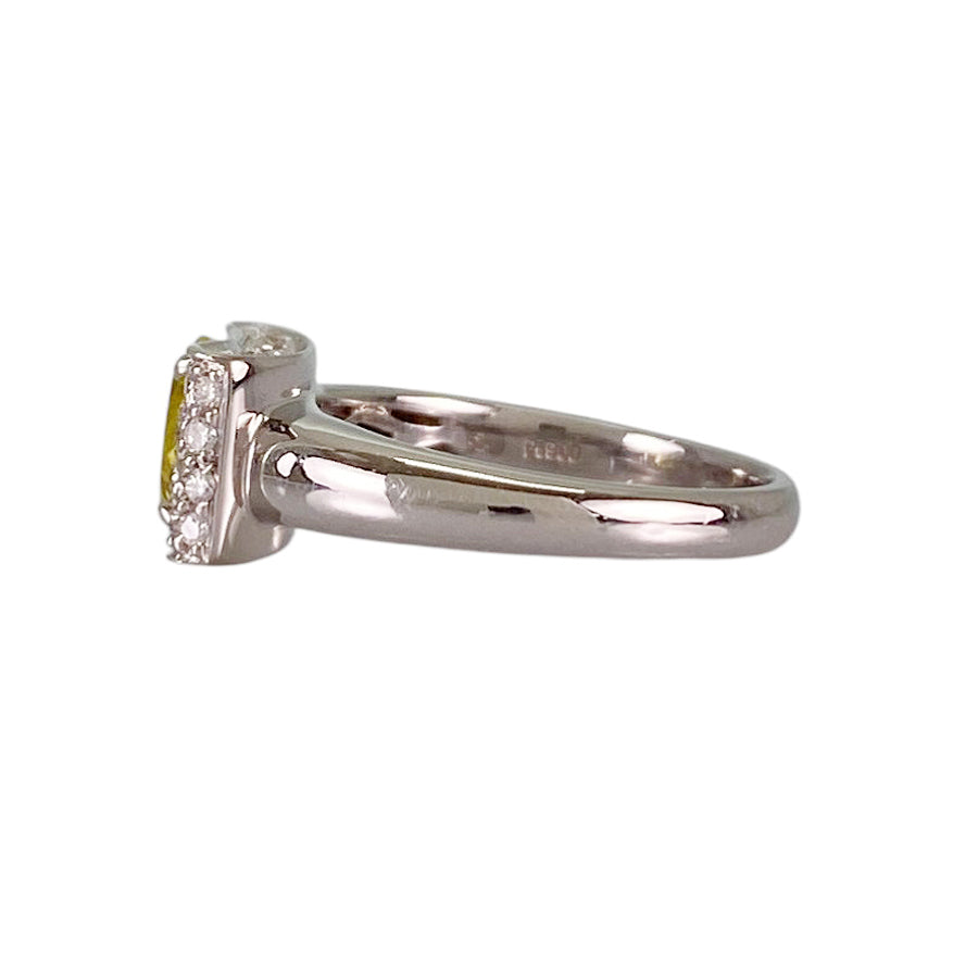 Ring Platinum Yellow Tourmaline