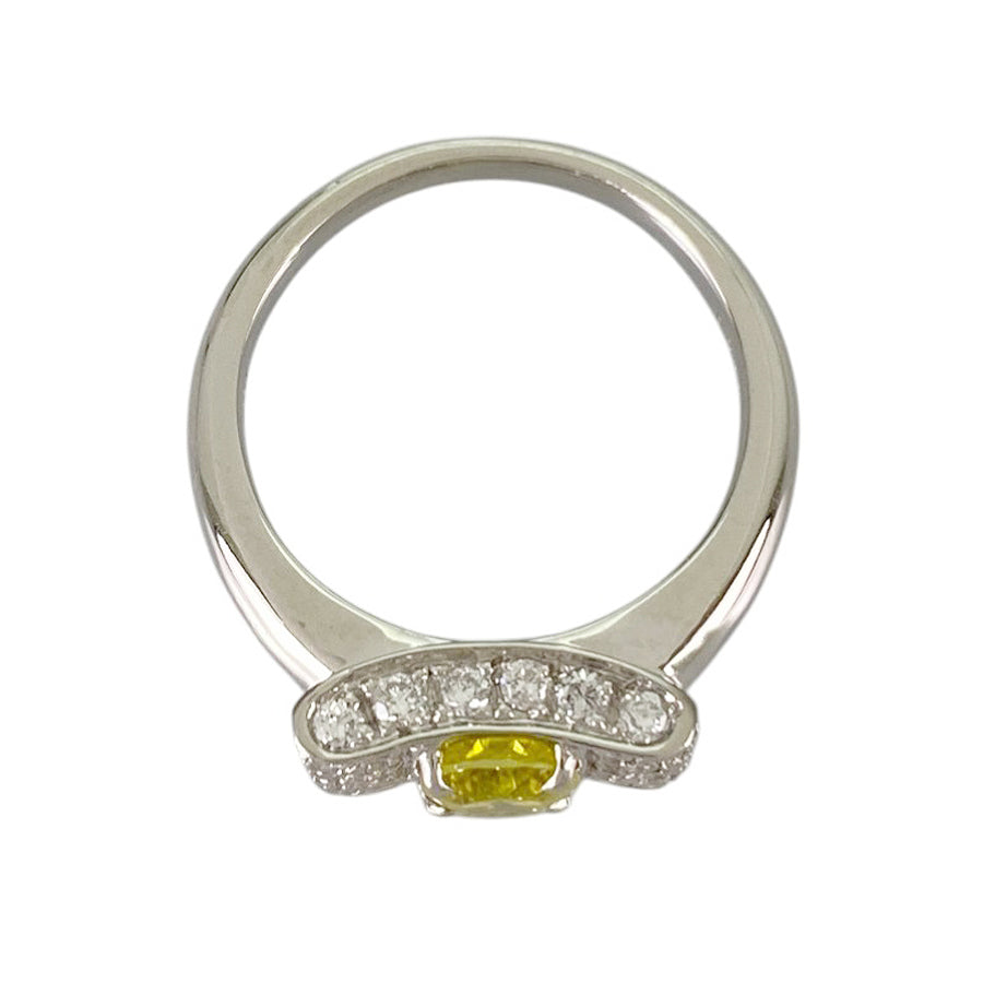 Ring Platinum Yellow Tourmaline