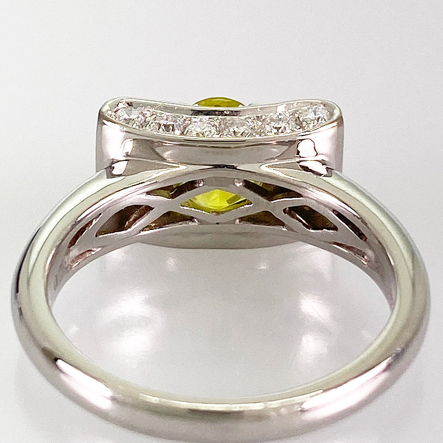 Ring Platinum Yellow Tourmaline