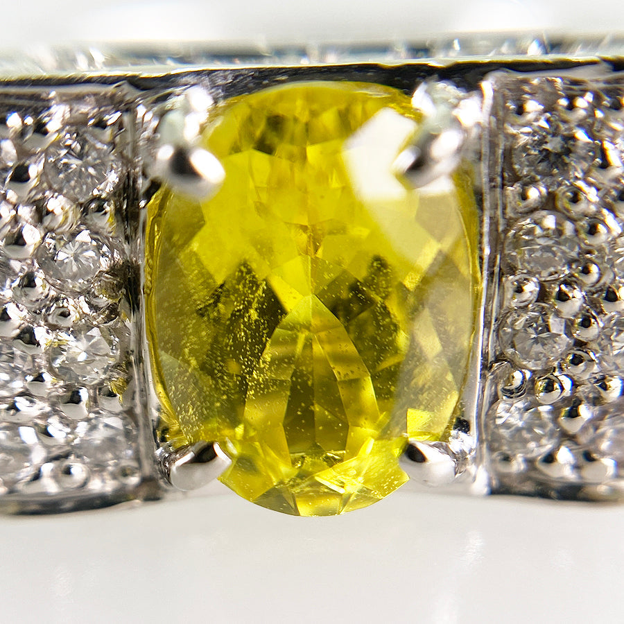 Ring Platinum Yellow Tourmaline