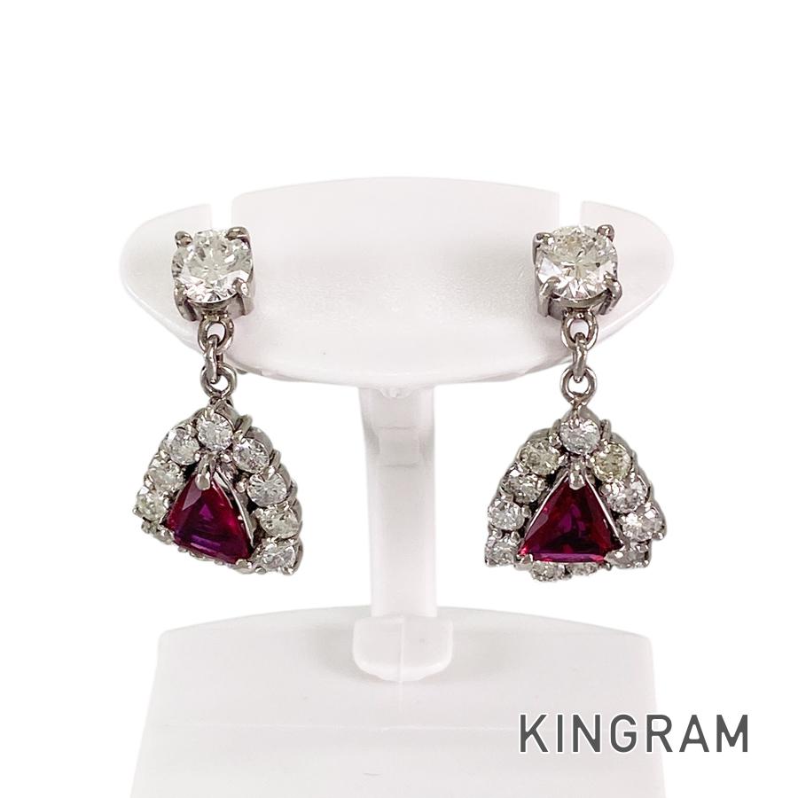 Earring Platinum Ruby