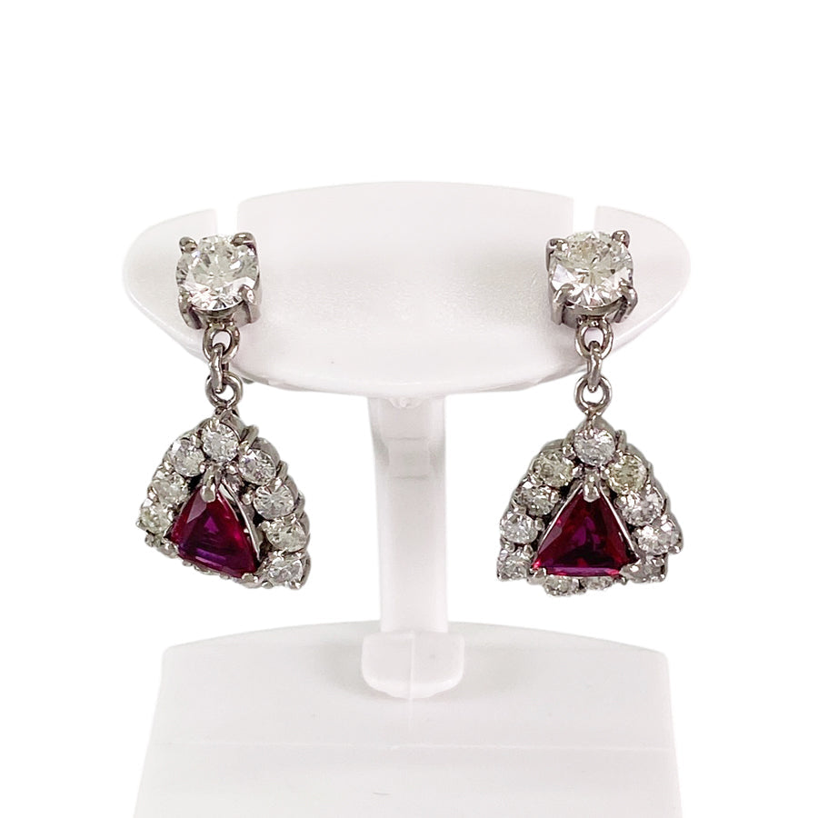 Earring Platinum Ruby