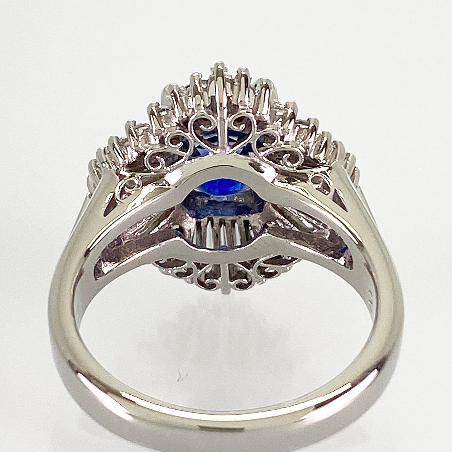 Ring Platinum Blue Sapphire