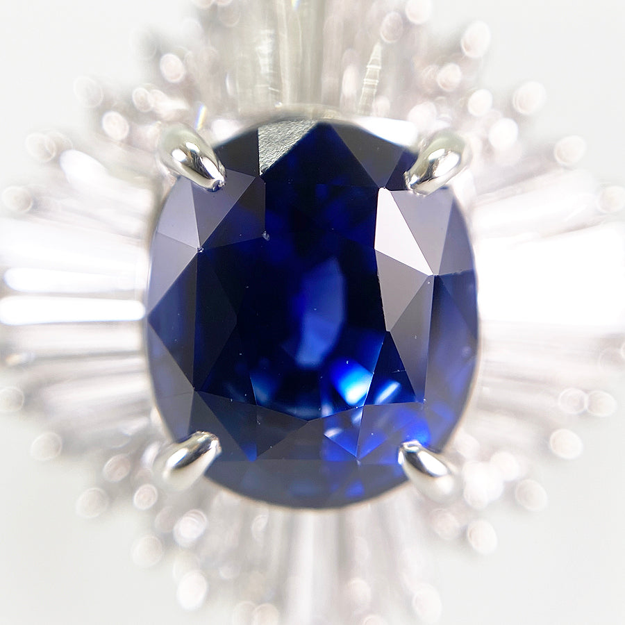 Ring Platinum Blue Sapphire