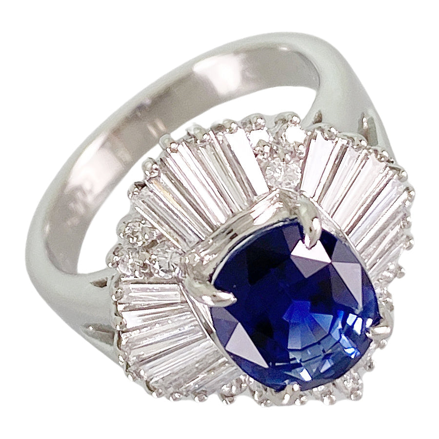 Ring Platinum Blue Sapphire