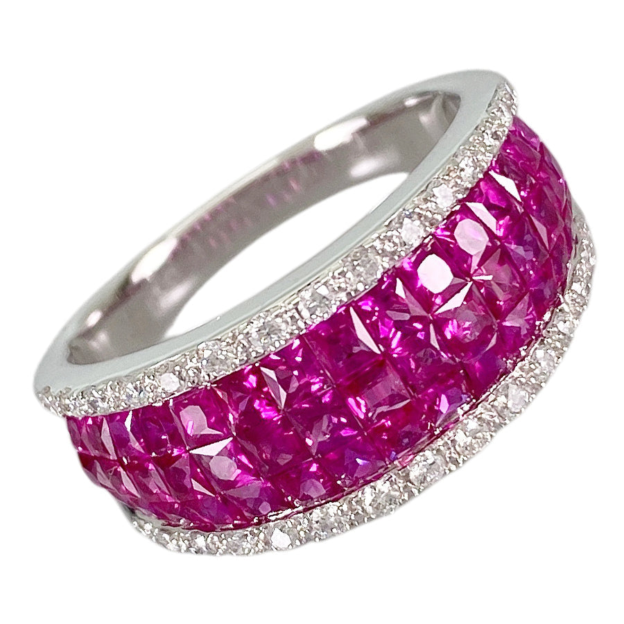 Ring White gold Ruby
