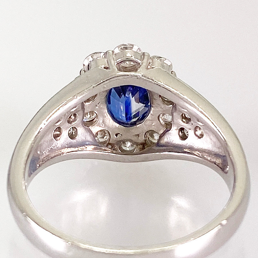 Ring Platinum Blue Sapphire