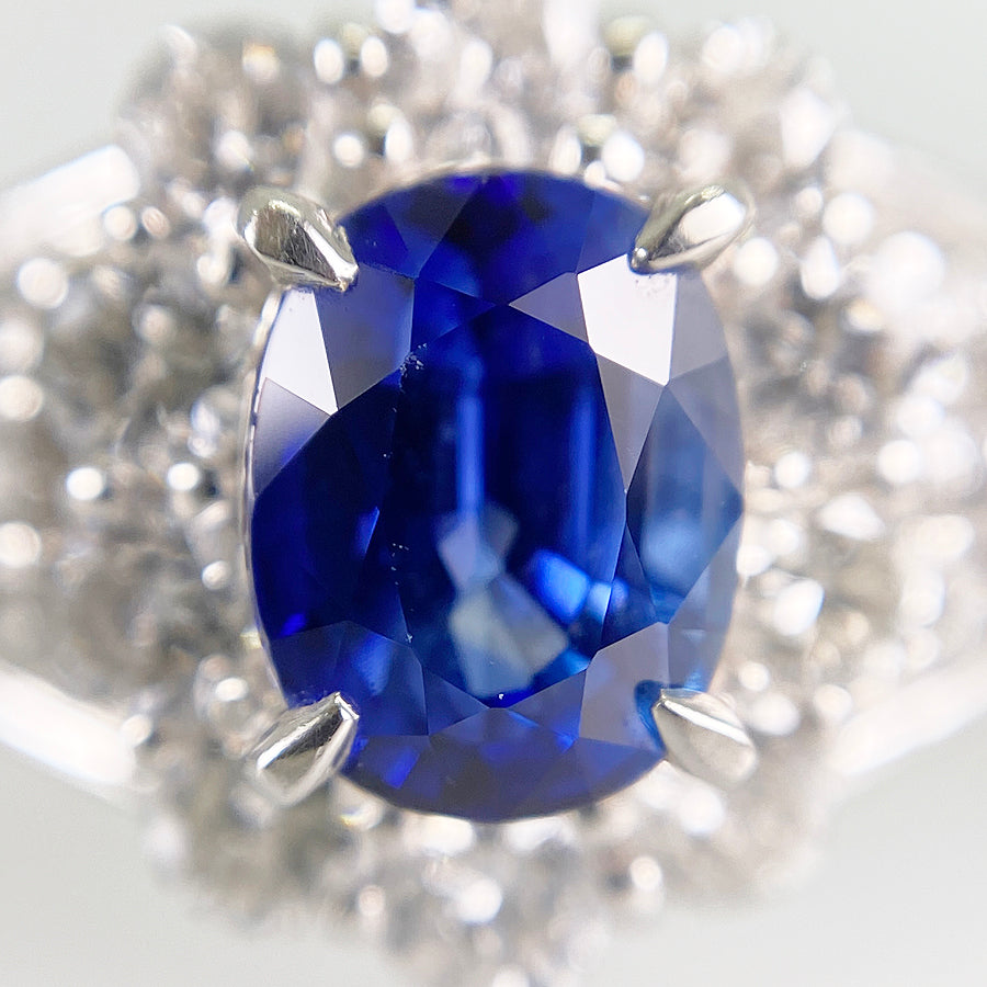 Ring Platinum Blue Sapphire