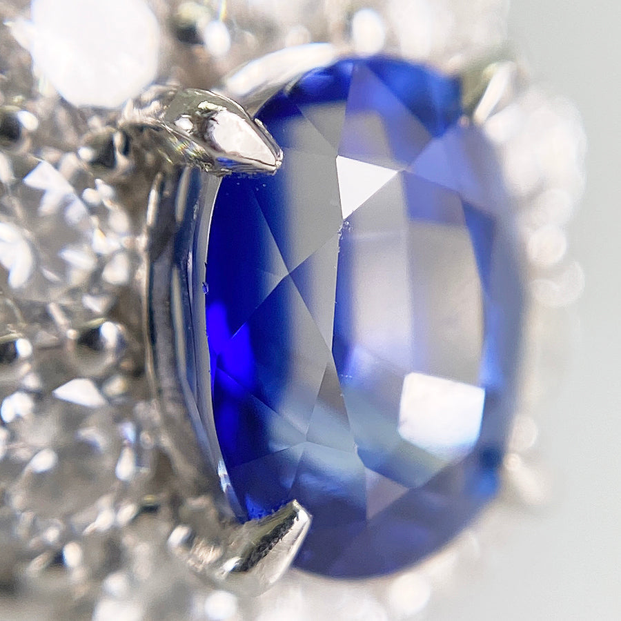 Ring Platinum Blue Sapphire