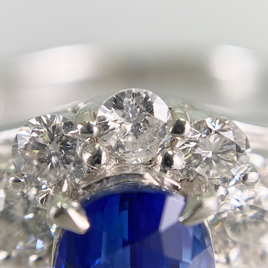 Ring Platinum Blue Sapphire