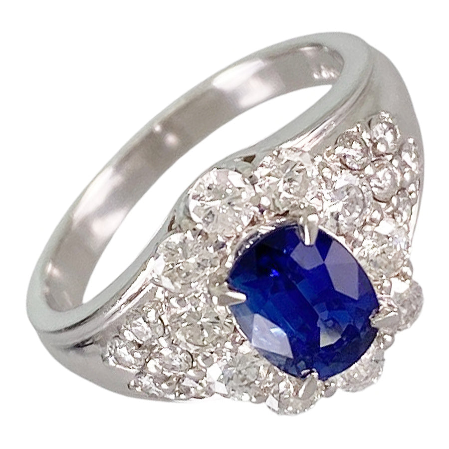 Ring Platinum Blue Sapphire