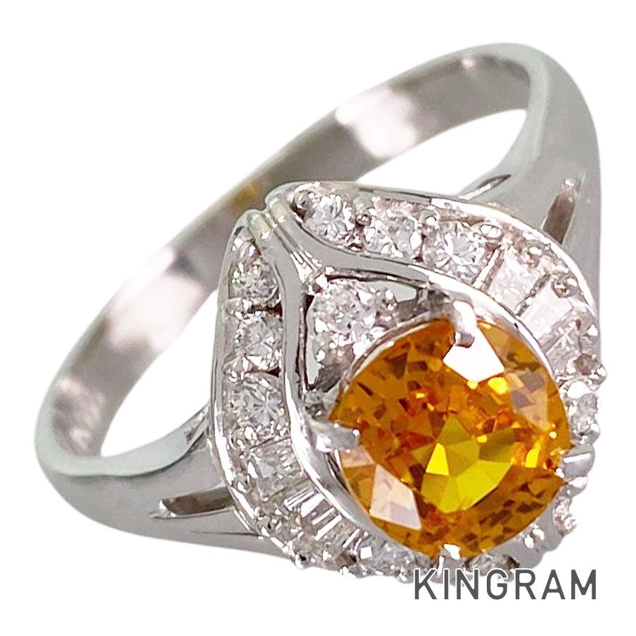 Ring Platinum Yellow Sapphire