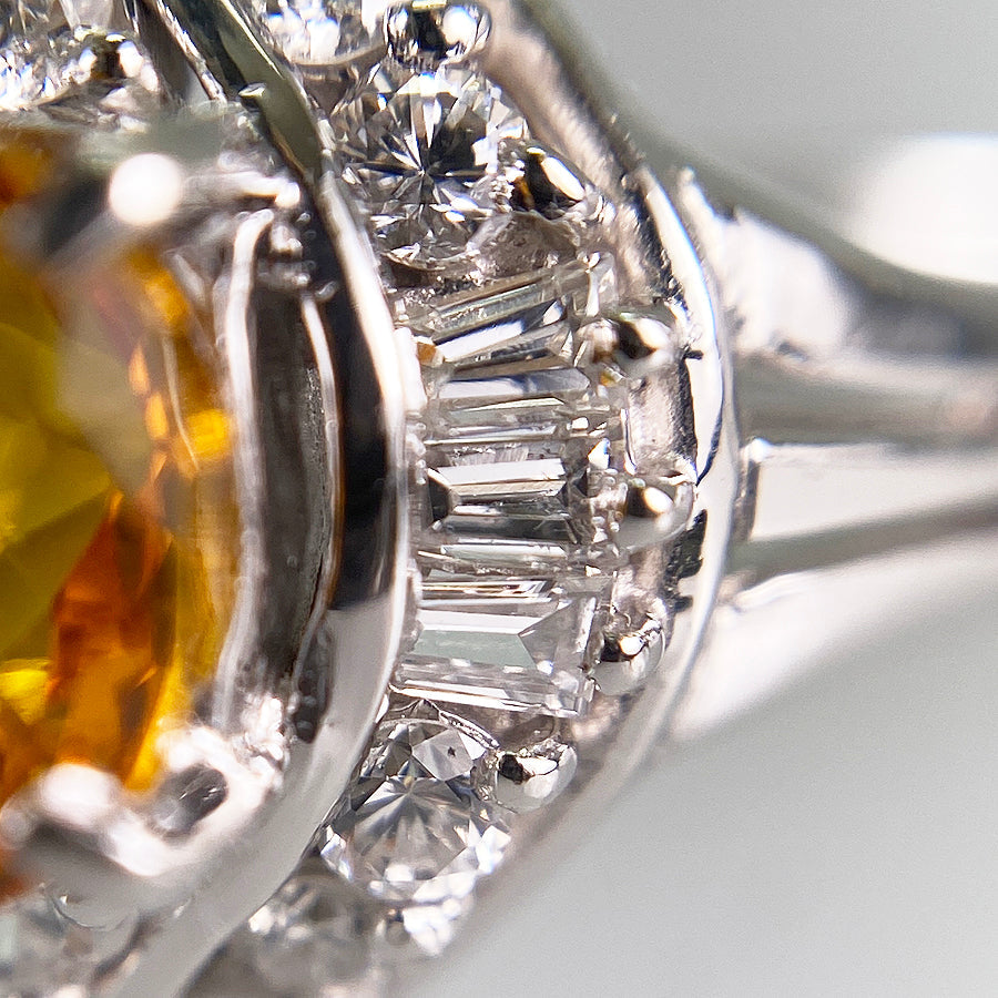 Ring Platinum Yellow Sapphire