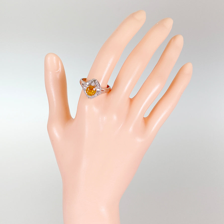 Ring Platinum Yellow Sapphire