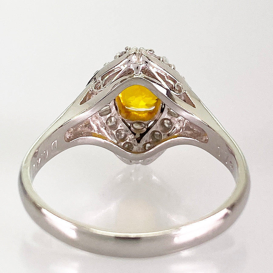 Ring Platinum Yellow Sapphire